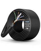 FEDUS Cat6 SFTP 24AWG Pure Copper Twisted Pair Armored Cable Roll 75M