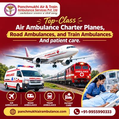 Panchmukhi Air Ambulance from Ernakulam - Complete ICU Ambulance Solutions