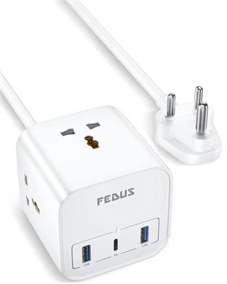FEDUS 3-Way Universal Sockets Surge Protector Power Strip 3M