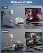 FEDUS 3-Way Universal Sockets Surge Protector Power Strip 3M