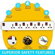 FEDUS 6 Socket 6 Switch Junction Box with Switch, Extension Board