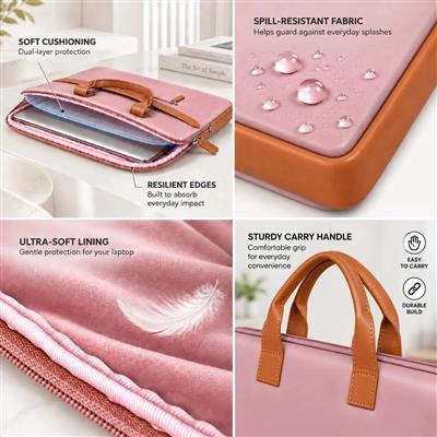 FEDUS Aurum Powder Pink Laptop Bag 13.3 inch