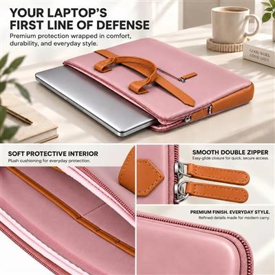 FEDUS Aurum Powder Pink Laptop Bag 15.6 inch