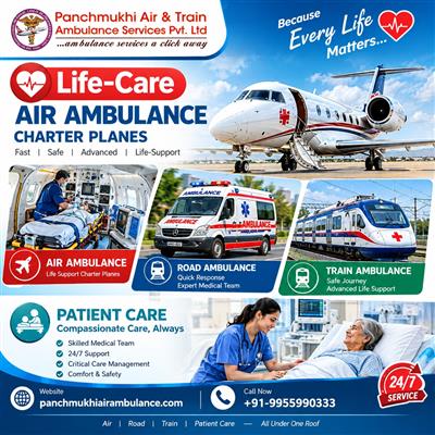 Panchmukhi Air Ambulance Services from Thiruvananthapuram- promises uncompromise