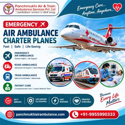 Panchmukhi Air Ambulance in Patna- Bed-to-Bed Patient Transfer