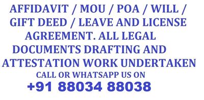 Affidavit Agreement and all Drafting Services Call 88034 88038