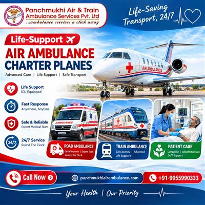 Panchmukhi Hi Tech Air Ambulance in Varanasi- Highest quality care during transi