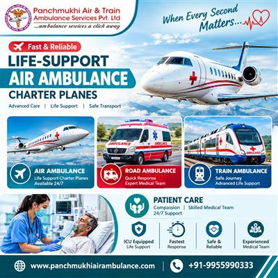 Panchmukhi ICU Air Ambulance from Delhi- safety and comfort is our concern