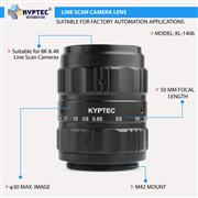 50 MM Line Scan Camera Lens for 8K / 4K High-Resolution Imaging, M42 Mount