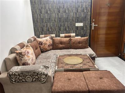 L-Shape 5 Seater Sofa Set + 2 Puffies + Center Table | Sleepwell Cushioning