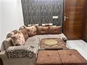 L-Shape 5 Seater Sofa Set + 2 Puffies + Center Table | Sleepwell Cushioning