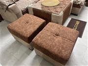 L-Shape 5 Seater Sofa Set + 2 Puffies + Center Table | Sleepwell Cushioning