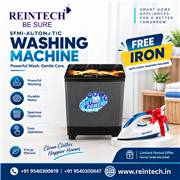 Bring home a Reintech Semi-Automatic Washing Machine and enjoy powerful washing.
