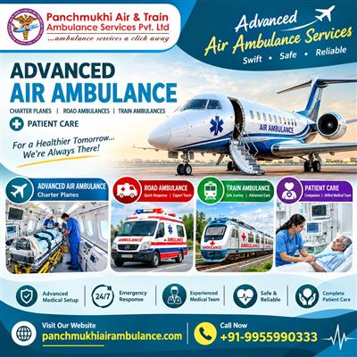 Panchmukhi Air Ambulance Cost from Kolkata- low cost booking and arrangements