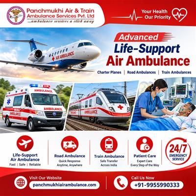 Panchmukhi Air Ambulance Services in Chennai- ICU supported medical transport