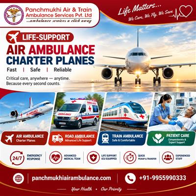 Panchmukhi Low Cost Air Ambulance in Thiruvananthapuram- pocket friendly medical