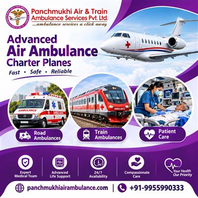 Panchmukhi ICU Air Ambulance in Delhi- hospital Level care and environment