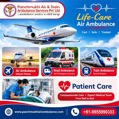 Panchmukhi Air Ambulance in Kolkata- help coordinate ruckus free patient transfe