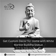 Get Custom Decor for Home with White Marble Buddha Statue