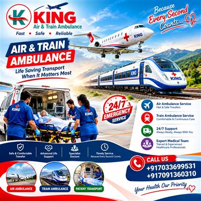 King Affordable Train Ambulance from Siliguri- Hi risk patients transferred easi