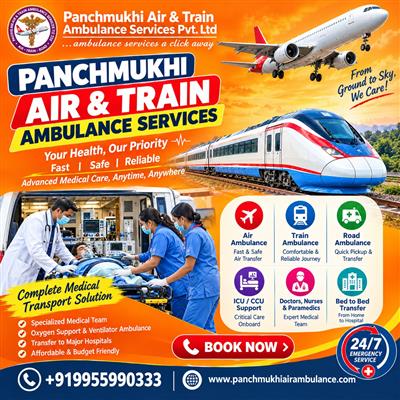 Panchmukhi Train Ambulance from Ranchi- travel under professional supervision
