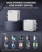 FEDUS Bolt PRO 100W SuperVOOC Charger with USB-A to Type C Cable