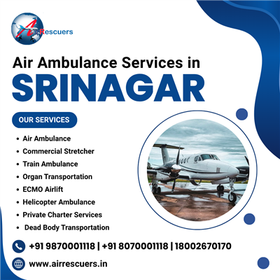 Specialized Air Medical Transportation from Srinagar for Critical Patients