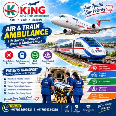 King Train Ambulance from Chennai- Interstate Medical Transfer