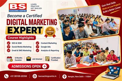 Best Digital Marketing Institute in Nangloi – Join BS Coaching Centre