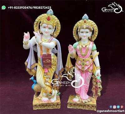 Find Your Ideal Jugal Radha Krishna Marble Murti for Sacred Interiors