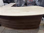L type marble tabe with side cabinet