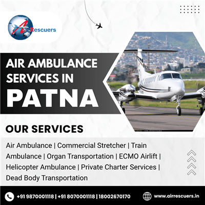 Air Ambulance Services in Patna for Coordinated Critical Patient Transfers