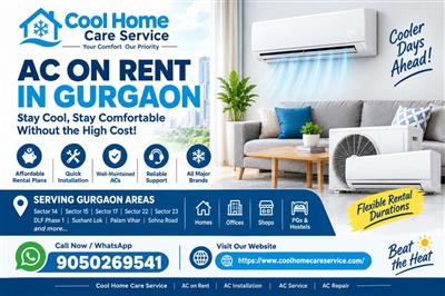 AC on Rent in Gurgaon with Installation Support | Cool Home Care Service